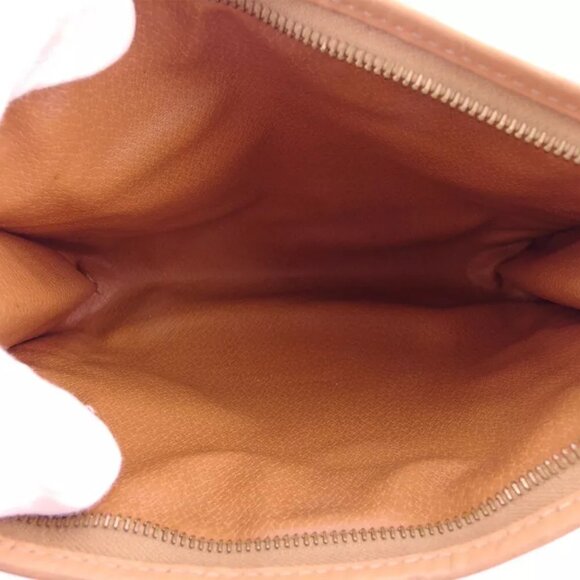 CELINE Clutch Bag Macadam Beige PVC ?~ Leather Authentic - Picture 8 of 8